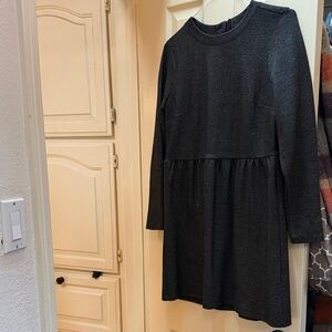 LOFT Long Sleeve Dark Gray Knit Dress